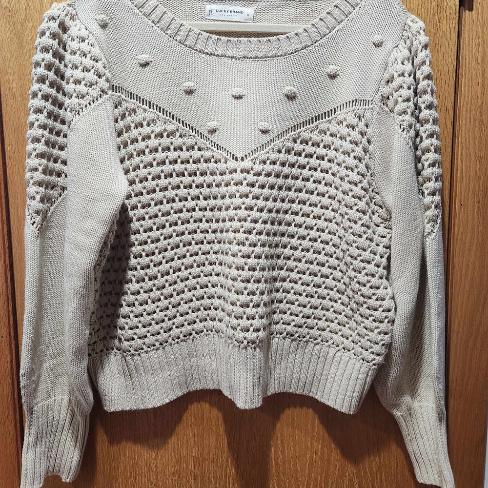 Lucky Brand Cream Knit Sweater